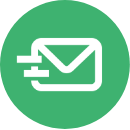 email icon on a green background