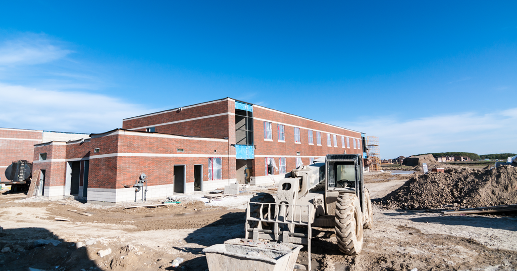 School under construction.