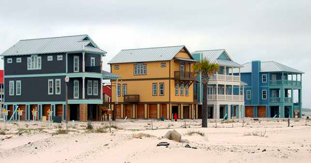 multifamily houses on a beach.