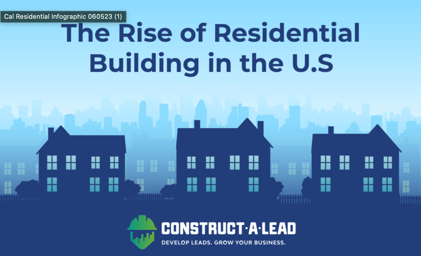 The featured image for a post with an infographic on the rise of residential construction permits.
